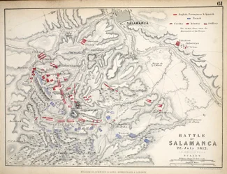 Carte de la bataille de Salamanque, publiée par William Blackwood and Sons, Édimbourg et Londres, 1848